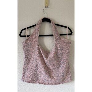 Vintage Victoria's Secret Women's Animal Snake Print Halter‎ Top Size Large Y2K